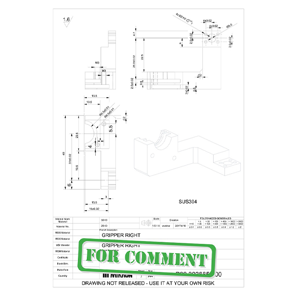 kẹp gắp phải bằng kim loại đối xứng t&ugrave;y chỉnh-MWMECHPARTS